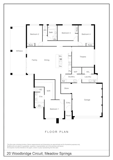 20 Woodbridge Circuit, Meadow Springs, WA, 6210 - Floorplan 1