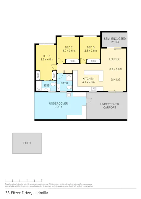 33 Fitzer Drive, Ludmilla, NT, 0820 - Floorplan 1