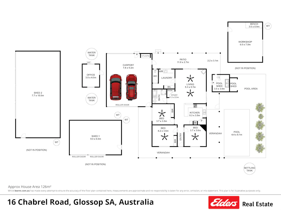 16 Chabrel Road, Barmera, SA, 5345 - Floorplan 1
