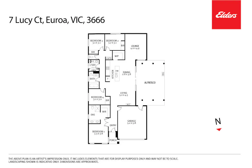 7 Lucy Court, Euroa, VIC, 3666 - Floorplan 2