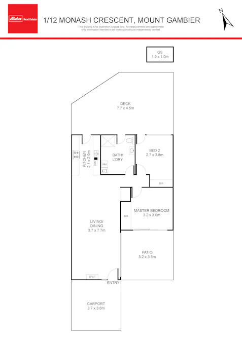 1/12 Monash Crescent, Mount Gambier, SA, 5290 - Floorplan 1