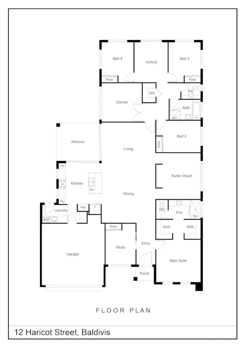 12 Haricot Street, Baldivis, WA, 6171 - Floorplan 1