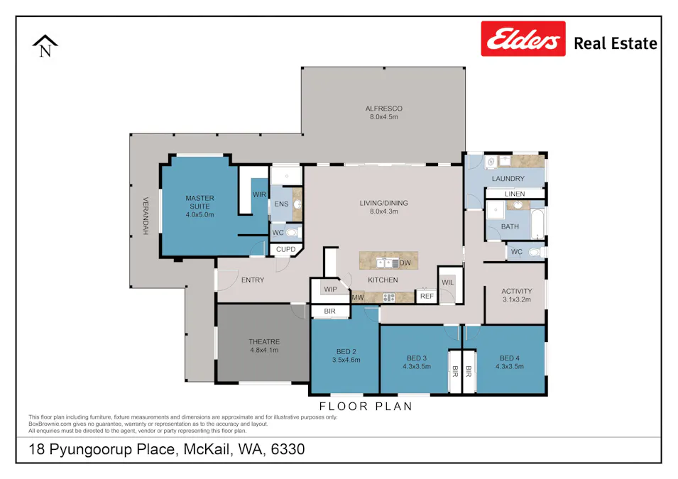 18 Pyungoorup Place, Mckail, WA, 6330 - Floorplan 1