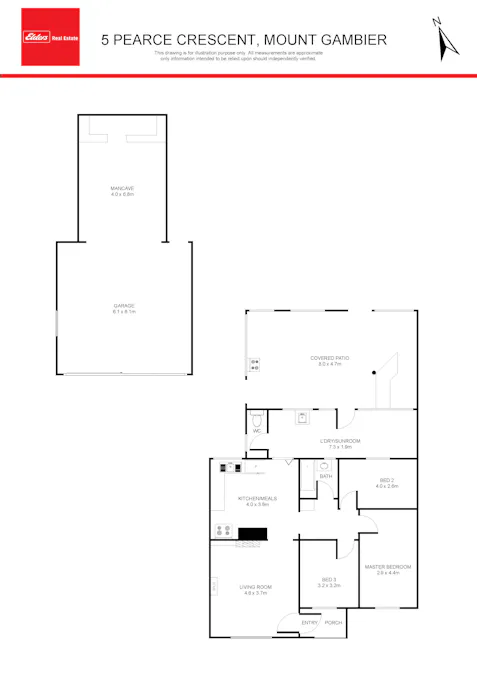 5 Pearce Crescent, Mount Gambier, SA, 5290 - Floorplan 1
