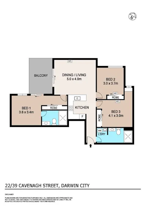 22/39 Cavenagh Street, Darwin City, NT, 0800 - Floorplan 1