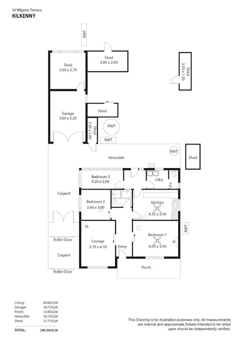 50 Wilpena Terrace, Kilkenny, SA, 5009 - Floorplan 1