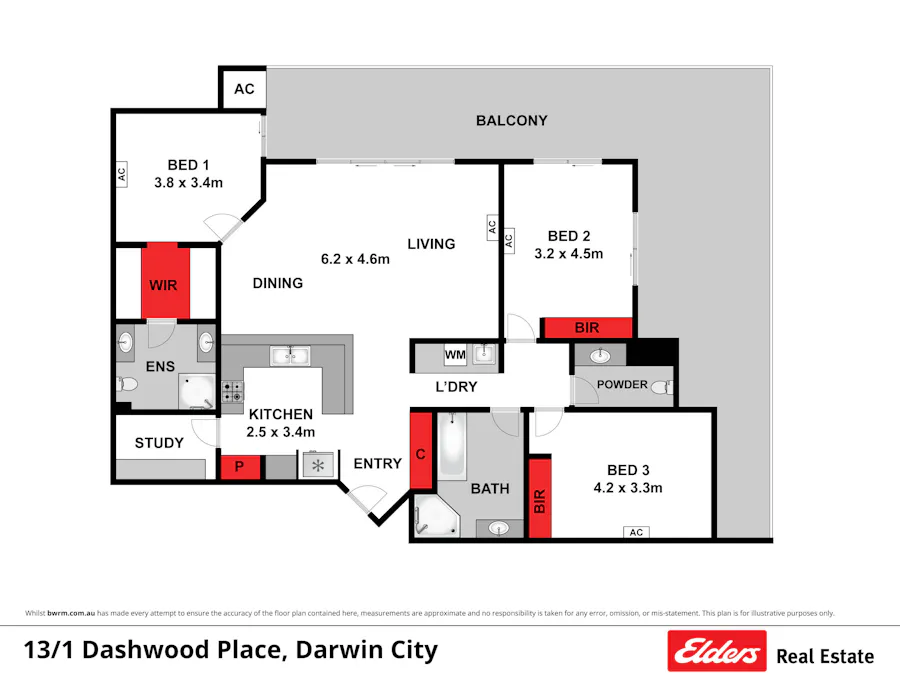 13/1 Dashwood Place, Darwin City, NT, 0800 - Floorplan 1