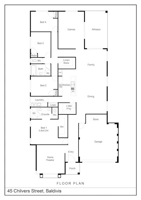 45 Chilvers Street, Baldivis, WA, 6171 - Floorplan 1