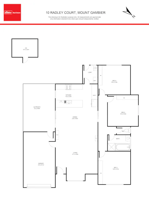 10 Radley Court, Mount Gambier, SA, 5290 - Floorplan 1