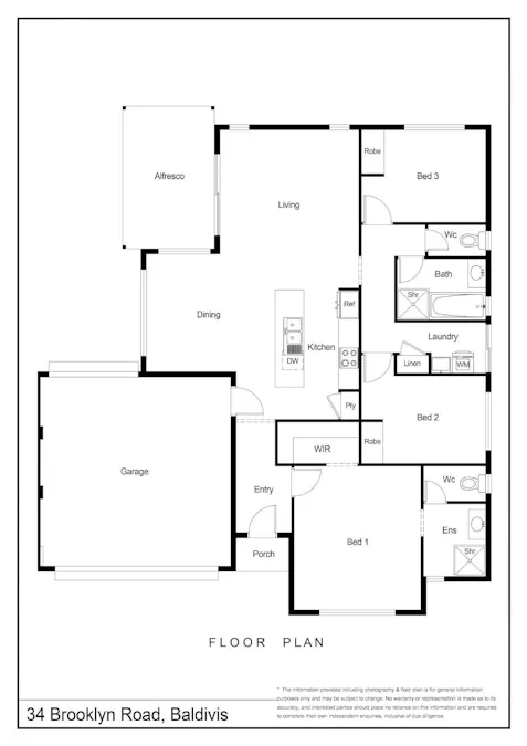 34 Brooklyn Road, Baldivis, WA, 6171 - Floorplan 1