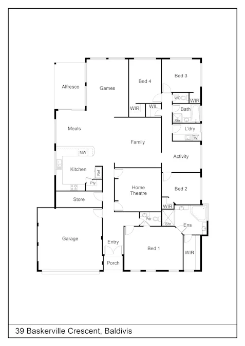 39 Baskerville Crescent, Baldivis, WA, 6171 - Floorplan 1