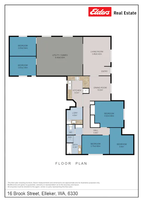 16 Brook Street, Elleker, WA, 6330 - Floorplan 1