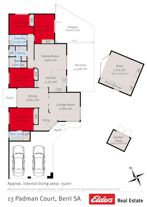 13 Padman Court, Berri, SA, 5343 - Floorplan 1