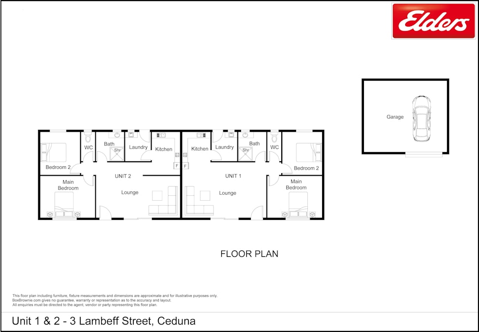 Unit 1/& 2 3 Lambeff Street, Ceduna, SA, 5690 - Floorplan 1