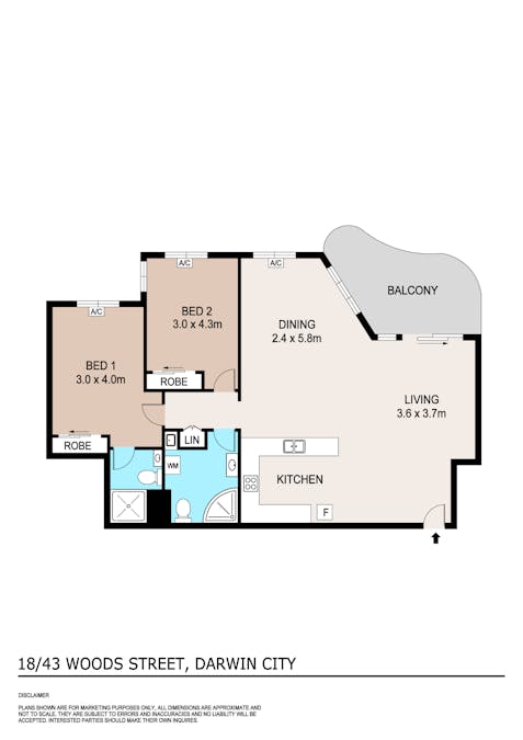 18/43-45 Woods Street, Darwin City, NT, 0800 - Floorplan 1