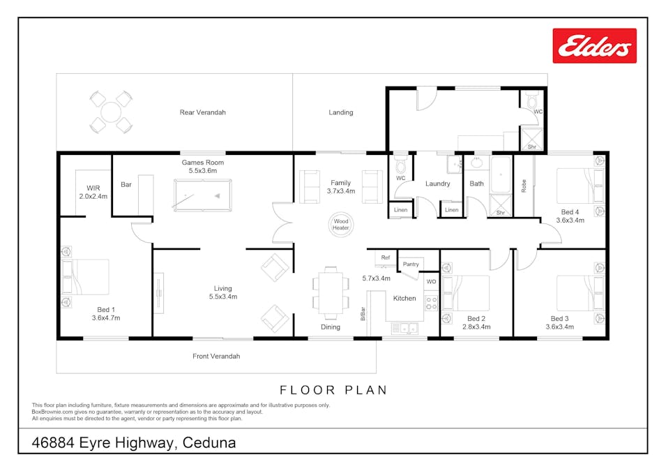 46884 Eyre Highway, Ceduna, SA, 5690 - Floorplan 1