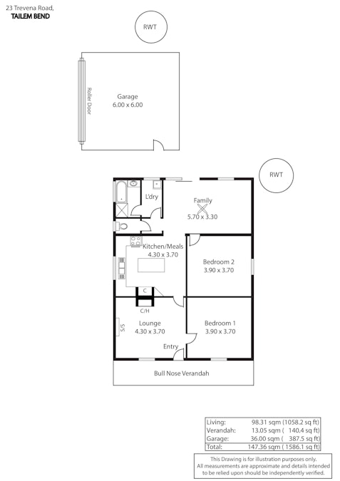 23 Trevena Road, Tailem Bend, SA, 5260 - Floorplan 1