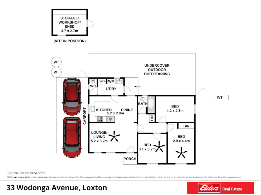 33 Wodonga Avenue, Loxton, SA, 5333 - Floorplan 1
