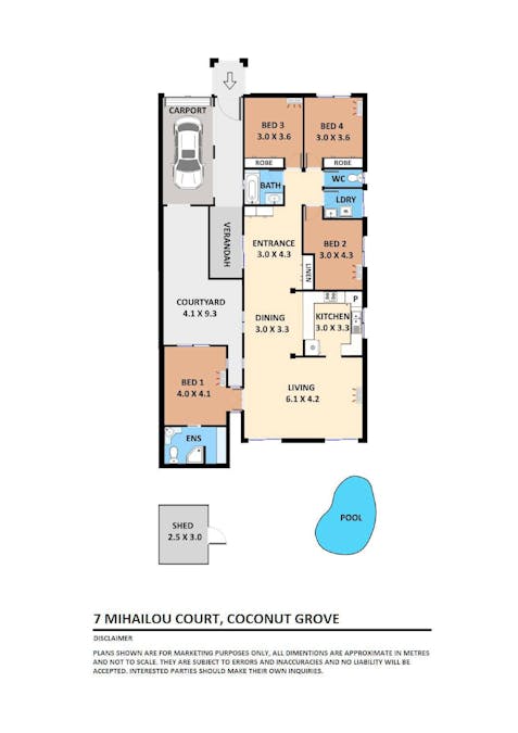 7 Mihailou Court, Coconut Grove, NT, 0810 - Floorplan 1