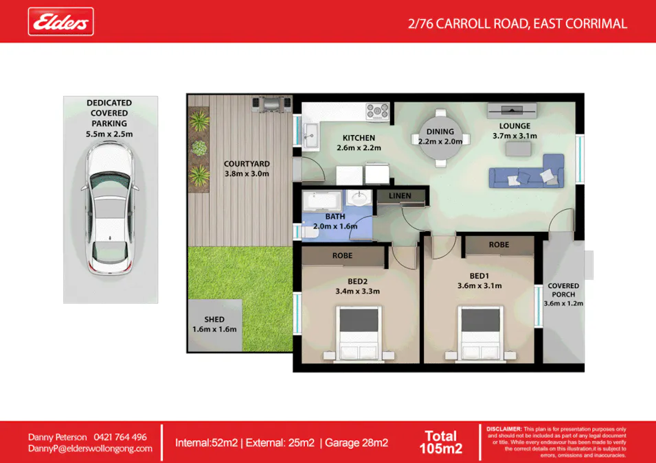 2/76 Carroll Road, East Corrimal, NSW, 2518 - Floorplan 1