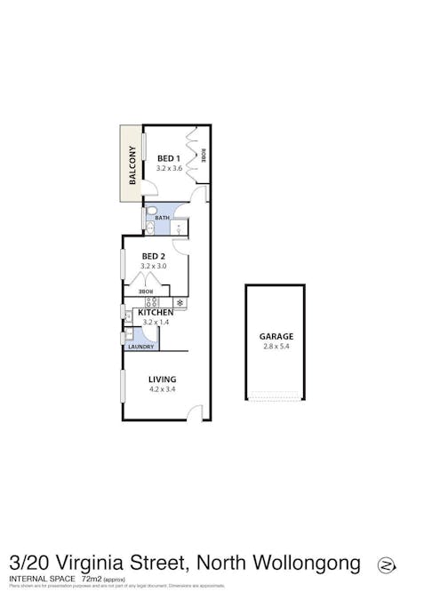 3/20 Virginia Street, North Wollongong, NSW, 2500 - Floorplan 1