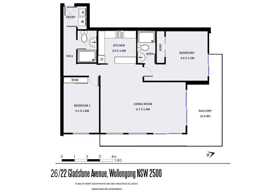 26/22 - 32 Gladstone Avenue, Wollongong, NSW, 2500 - Floorplan 1