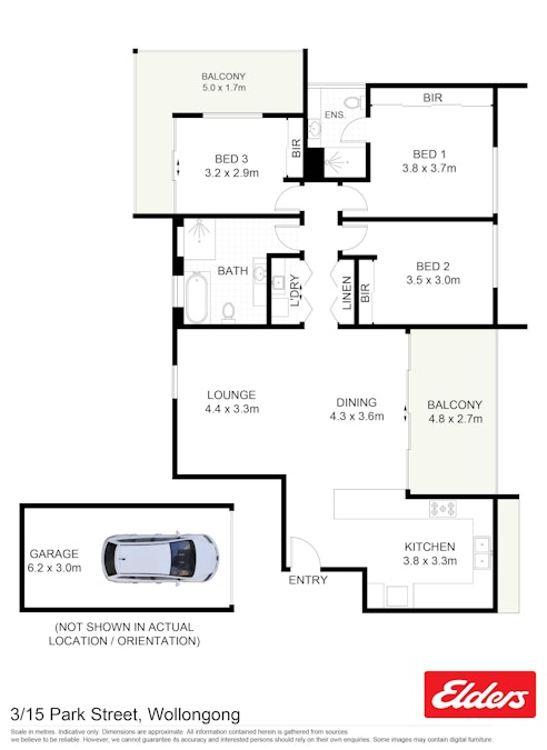 3/15 Park Street, North Wollongong, NSW, 2500 - Floorplan 1