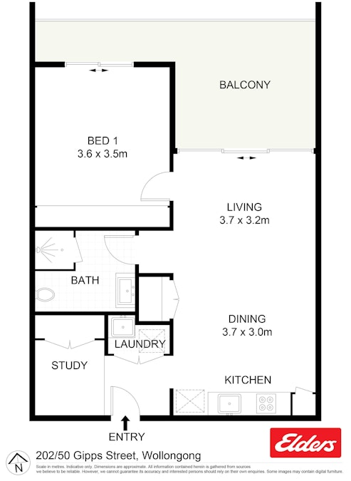 202/50 Gipps Street, Wollongong, NSW, 2500 - Floorplan 1