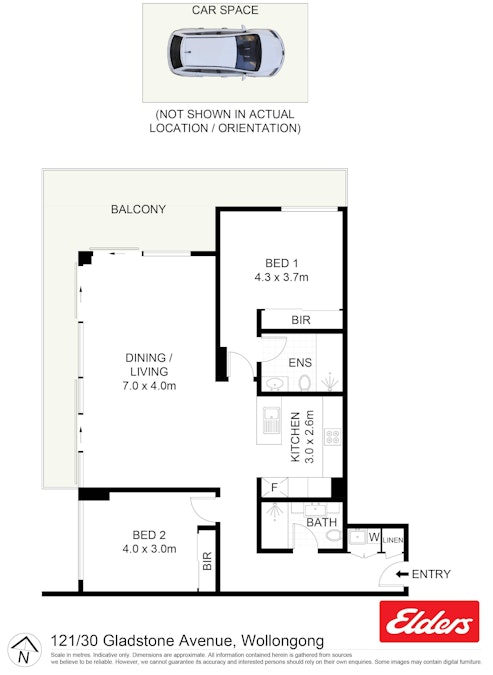 121/30 Gladstone Avenue, Wollongong, NSW, 2500 - Floorplan 1