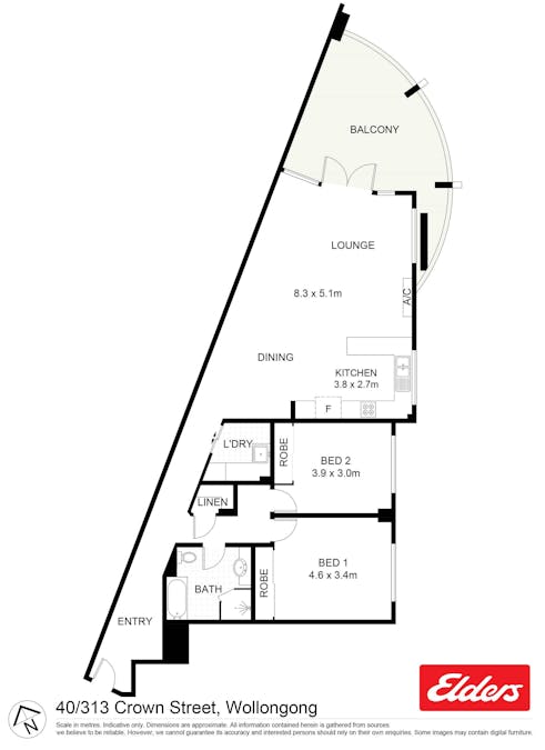 40/313-323 Crown Street, Wollongong, NSW, 2500 - Floorplan 1