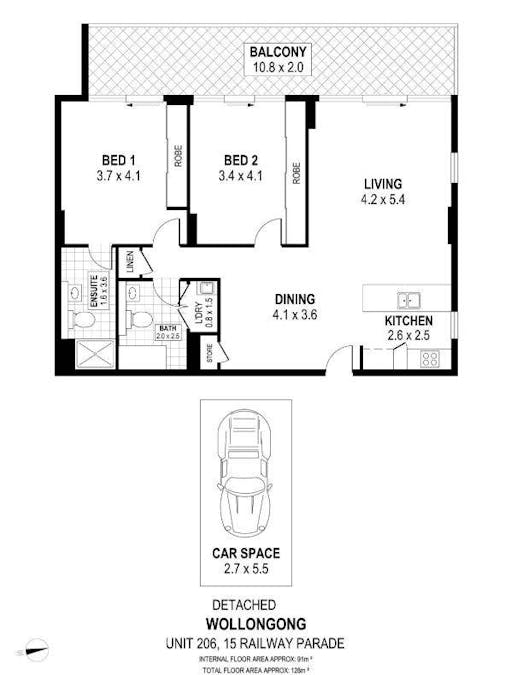 206/15 Railway Parade, Wollongong, NSW, 2500 - Floorplan 1