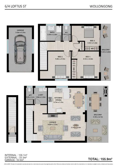 6/4 Loftus Street, Wollongong, NSW, 2500 - Floorplan 1