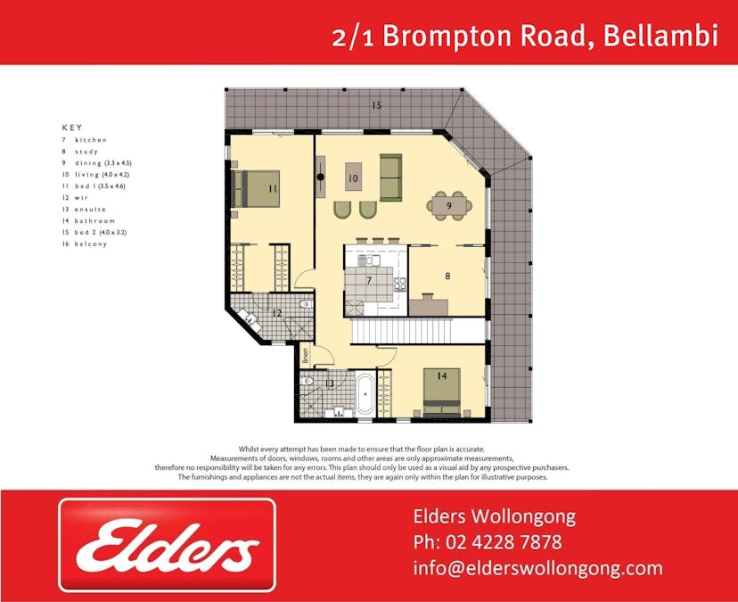 2/1 Brompton Road, Bellambi, NSW, 2518 - Floorplan 1