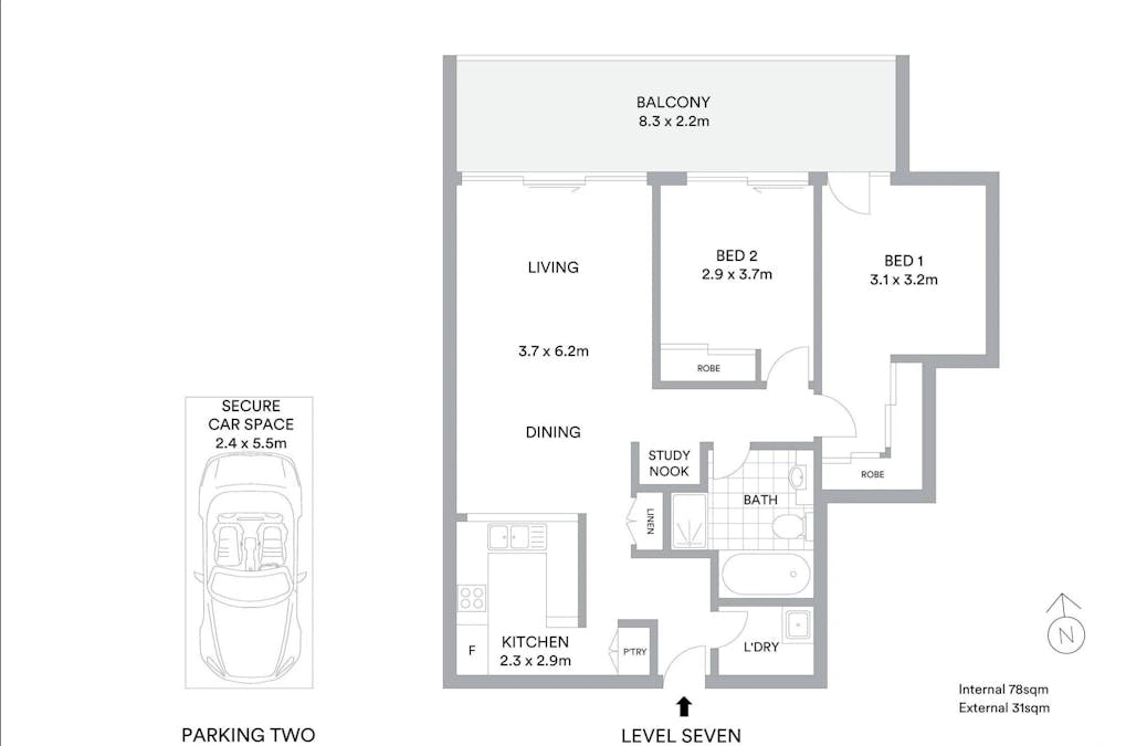 11/19a Market Street, Wollongong, NSW, 2500 - Floorplan 1