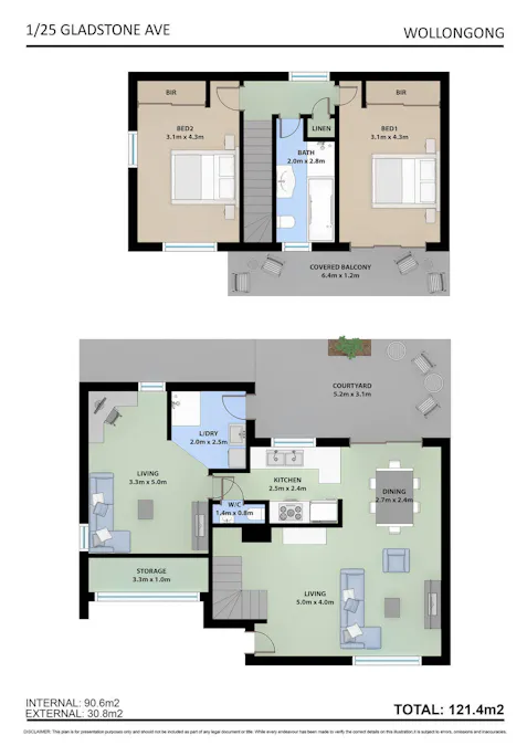 1/25 Gladstone Avenue, Wollongong, NSW, 2500 - Floorplan 1