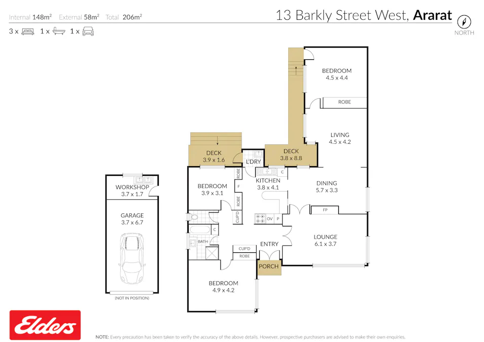 13 Barkly Street West , Ararat, VIC, 3377 - Floorplan 1