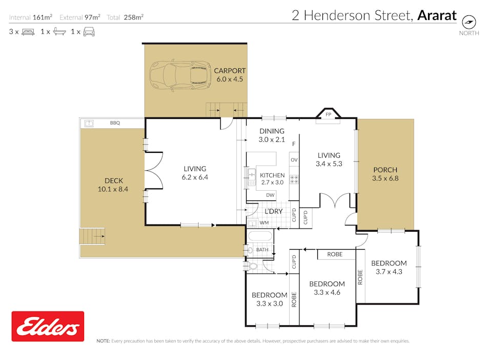 2 Henderson Street, Ararat, VIC, 3377 - Floorplan 1