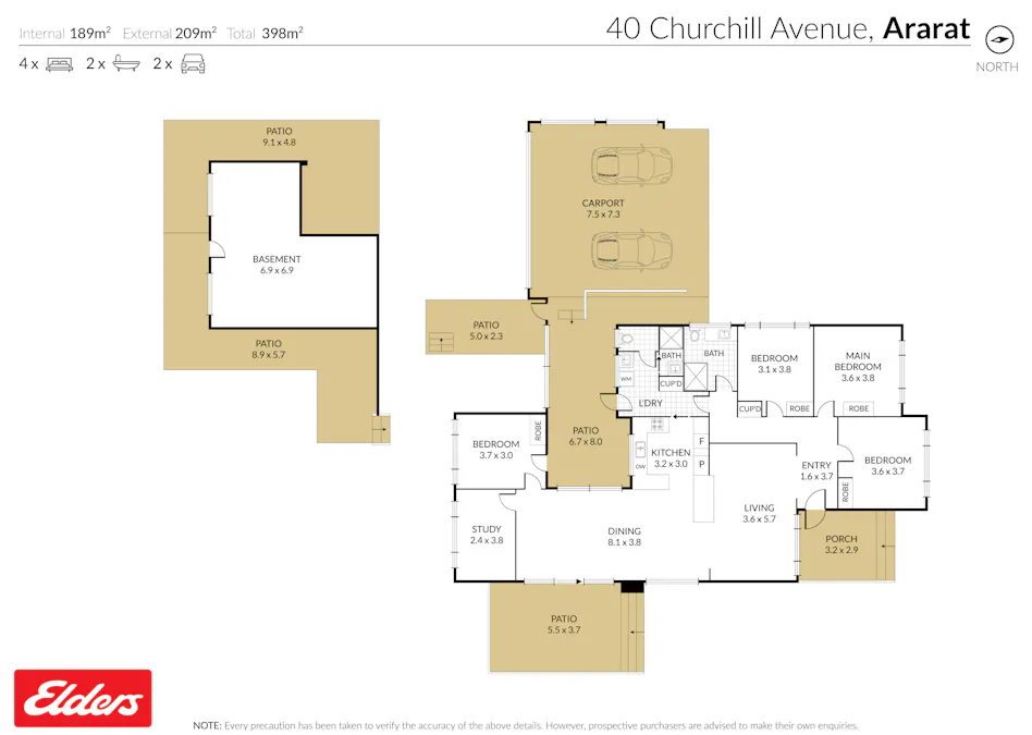 40 Churchill Avenue, Ararat, VIC, 3377 - Floorplan 1