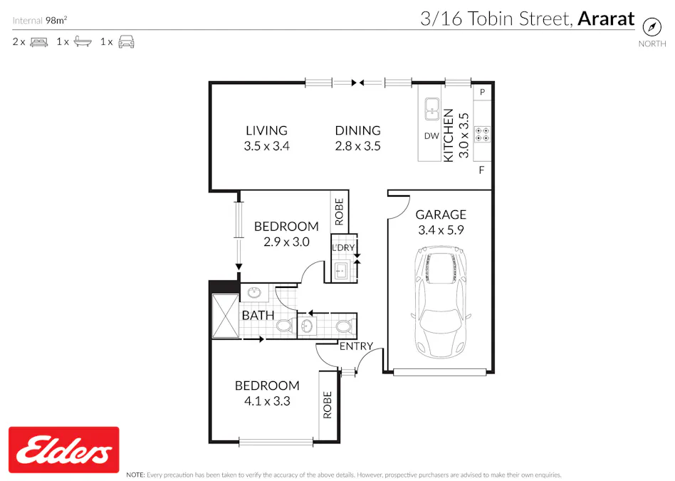 3/16 Tobin Street, Ararat, VIC, 3377 - Floorplan 1