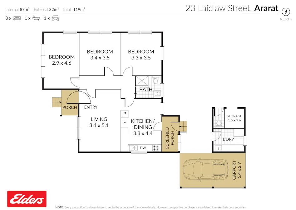 23 Laidlaw Street, Ararat, VIC, 3377 - Floorplan 1