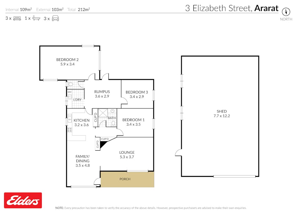 3 Elizabeth Street, Ararat, VIC, 3377 - Floorplan 1