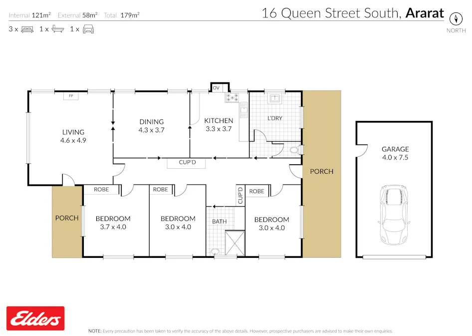 16 Queen Street South, Ararat, VIC, 3377 - Floorplan 1