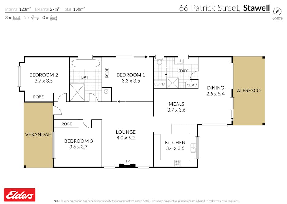 66 Patrick Street, Stawell, VIC, 3380 - Floorplan 1