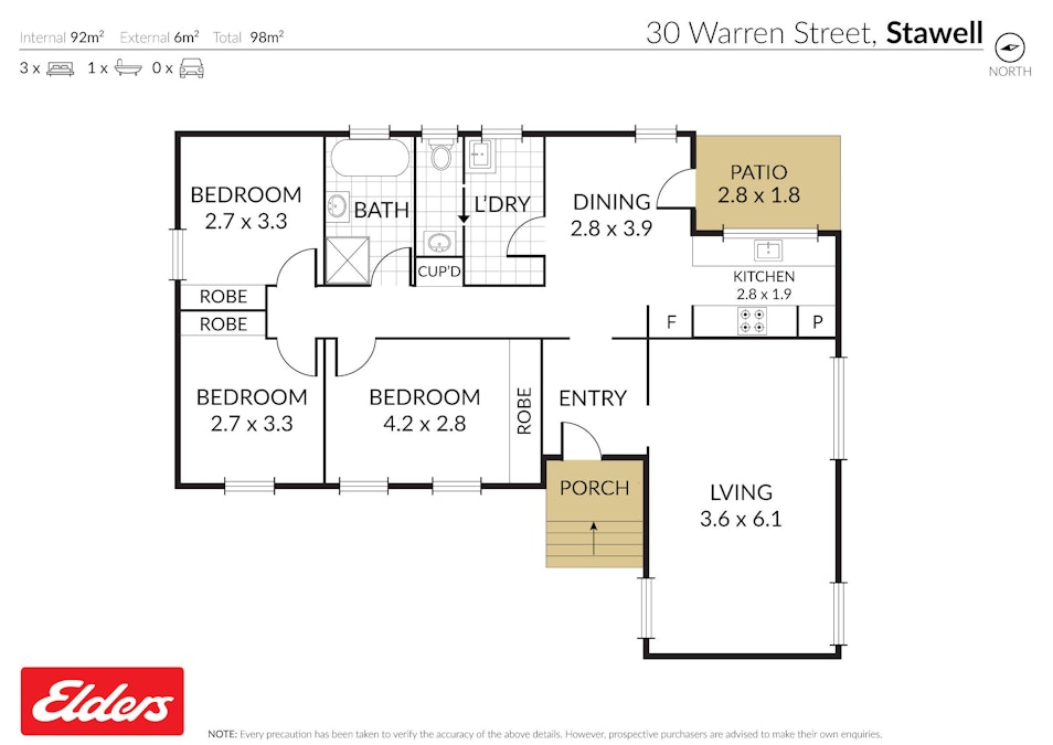 30 Warren Street, Stawell, VIC, 3380 - Floorplan 1