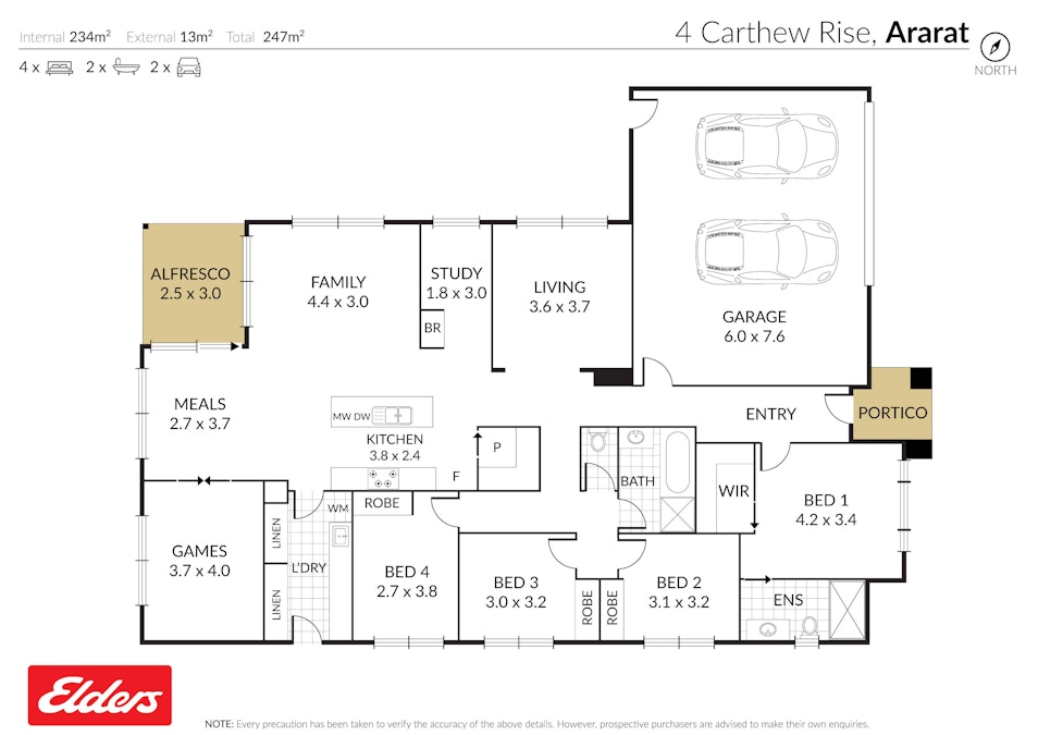 4 Carthew Rise, Ararat, VIC, 3377 - Floorplan 1