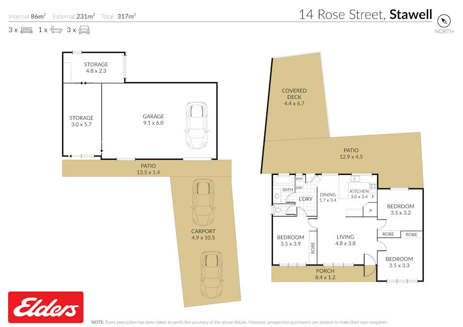 14 Rose Street, Stawell, VIC, 3380 - Floorplan 1