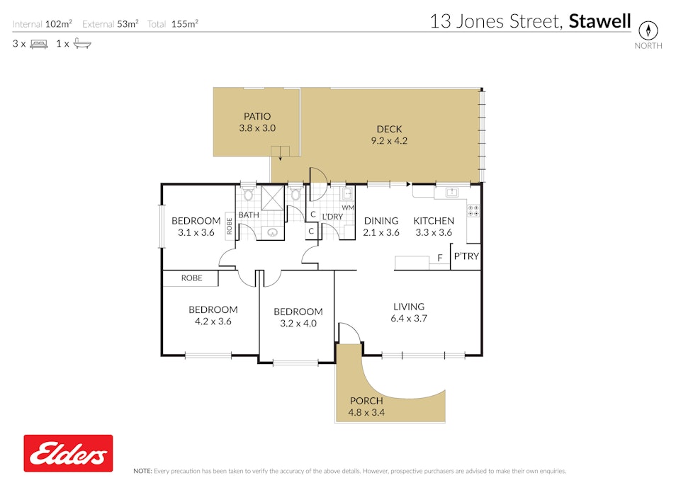 13 Jones Street, Stawell, VIC, 3380 - Floorplan 1