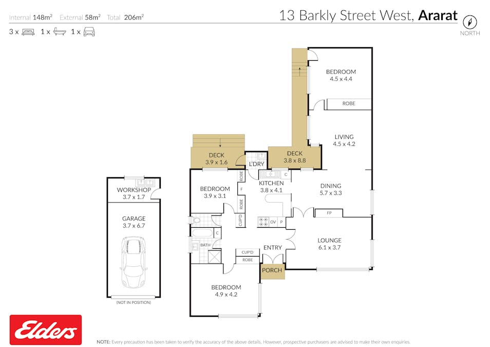13 Barkly Street West , Ararat, VIC, 3377 - Floorplan 1