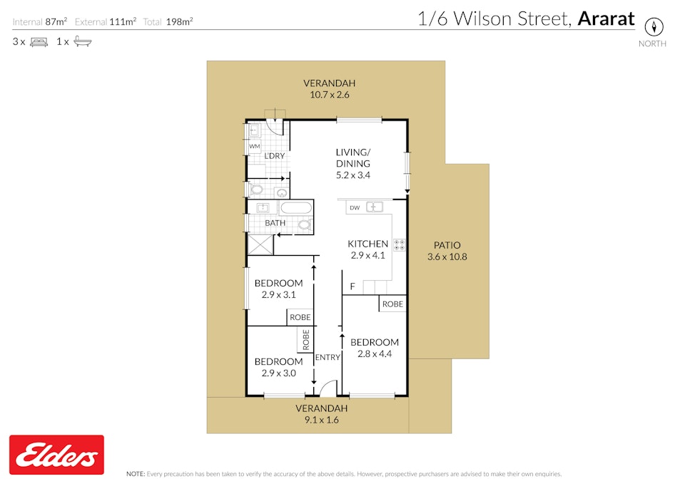 1/6 Wilson Street, Ararat, VIC, 3377 - Floorplan 1