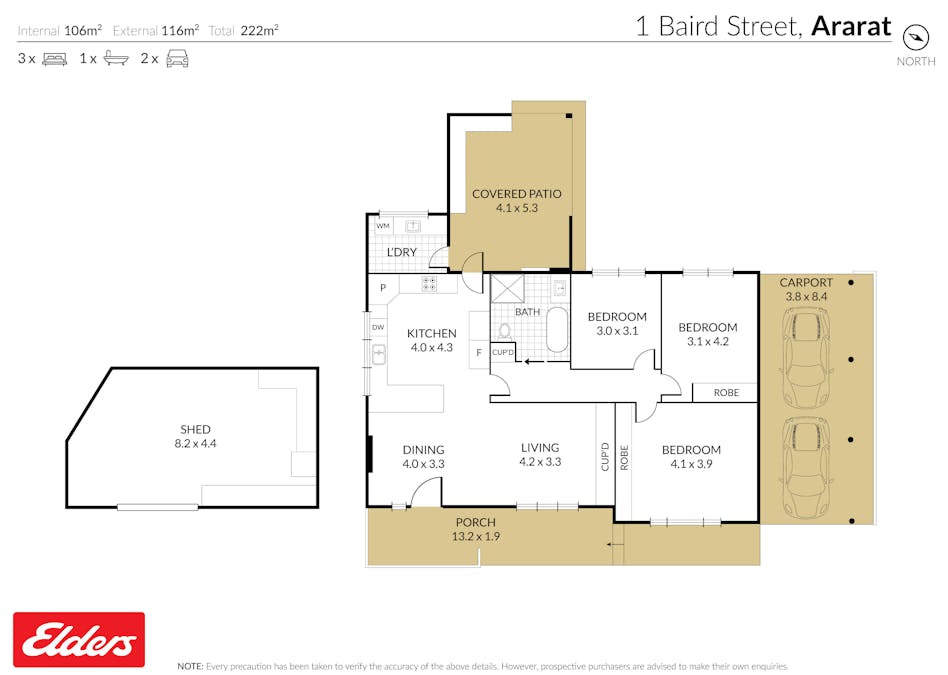 1 Baird Street, Ararat, VIC, 3377 - Floorplan 1